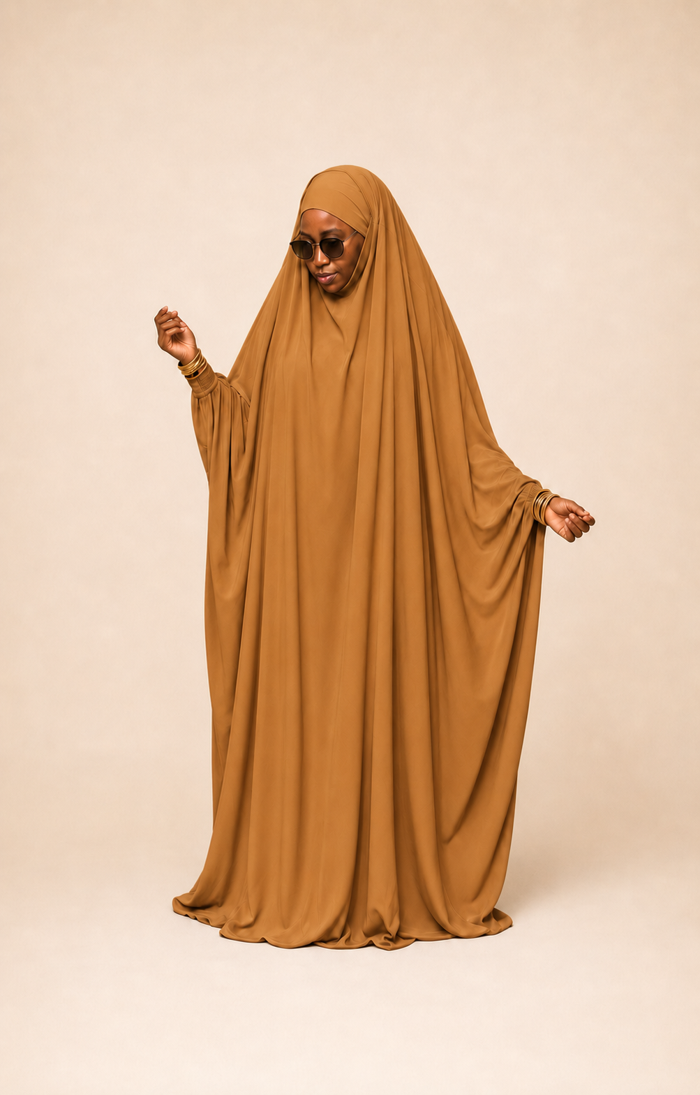 Kamilah Sleeve Style jilbab in Camel