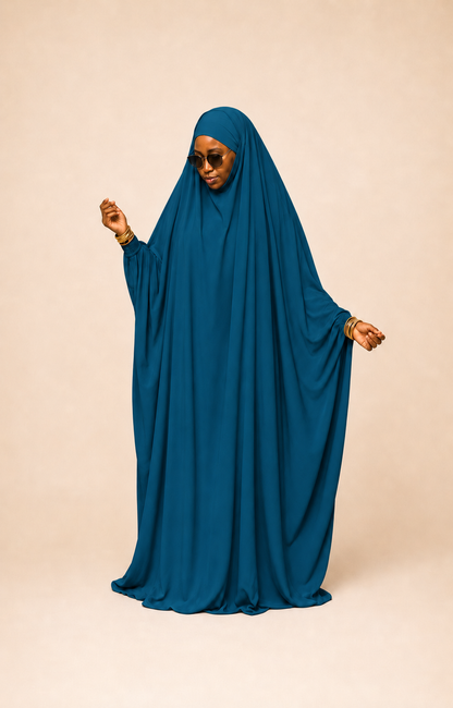 Kamilah Sleeve Style jilbab in Deep Teal Blue