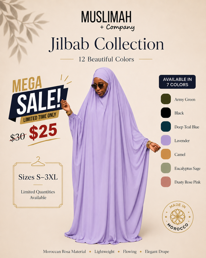 Kamilah Sleeve Style Moroccan Rosa jilbab sale in seven colors