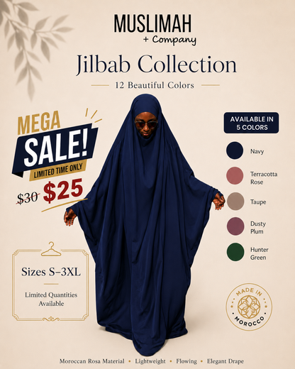 Najiyyah Sleeve Style Moroccan Rosa jilbab sale in five colors
